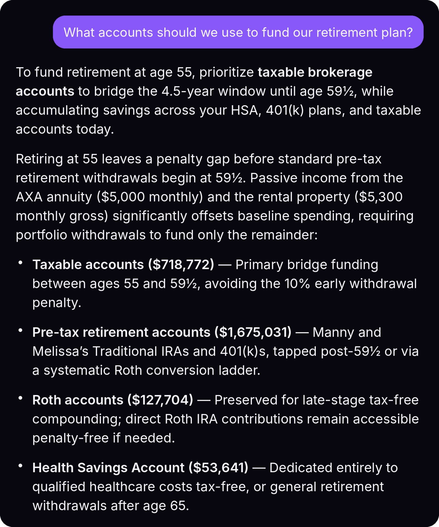 Mezzi AI investment advisor can recommend which retirement plans to use to withdraw from first or draw from to fund retirement